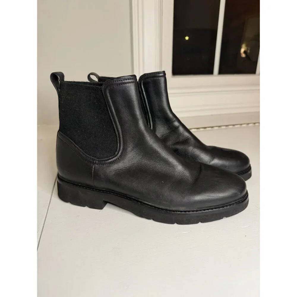 NEW Vince Rue Chelsea Ankle Boot Black Leather Womens US 10 EU 41 $395 [jb]